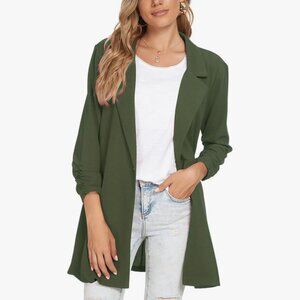 Women's Green Open Blazer Size S